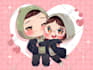 draw cute couple chibi illustration