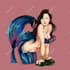 draw your cute mermaid character design in my unique style
