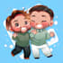 draw cute couple chibi illustration