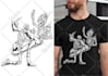 hand draw artwork with skull and skeleton style