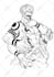 tattoo illustration anime style in lines