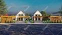 design house exterior model, 3d rendering, walkthrough