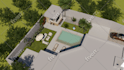 design and render a stunning 3d outdoor kitchen and bar with realism
