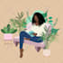 draw a faceless minimalist illustration digital portrait
