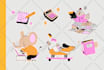 make flat vector line art illustration for website and apps