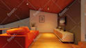 modern house interior design, 3d model and render