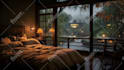 create cozy rain and relaxing video for meditation