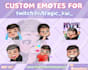 create custom cute chibi twitch emotes and sub badges
