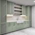 3d design kitchen , cabinet, and bathroom interior with render