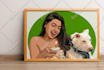 draw your pet and owner into a cartoon portrait