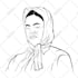 vector art portrait illustration, silhouette, stencil, line art