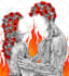 draw a detailed black and white engraving style illustration