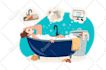 draw a cute illustration for a book, cover, website, brand