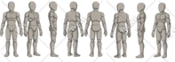 create a 2d character design with turnaround and expressions