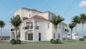 create a photorealistic 3d exterior rendering for houses