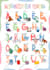 design an educational illustrated alphabet for kids