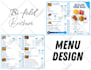 design restaurant menu, flyer, poster and do product photo editing in canva