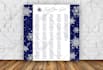 make a backdrop, table runner, standee design and seating chart for your party