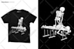 draw skull and skeleton based t shirt design in tattoo style