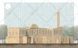 render 3d architectural visualization with collage style