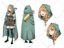 draw custom anime character sheet design or reference sheet