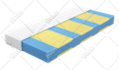 do topper, mattress, furniture, exploded, section, 3d rendering
