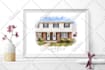 paint custom digital watercolor house, home building portrait illustrations