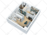 create 3d floor plan, exterior and interior, model sketchup