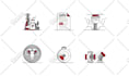 create outline,crisp vector line svg icon set
