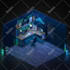 design a realistic 3d isometric gaming and streaming room