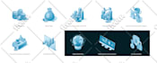 create custom isometric illustration for website and app