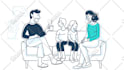 draw unique flat vector illustration for lottie web and app