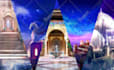 draw 5 scennes enviroments background for your project