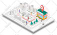 design a colorful flat and isometric illustration