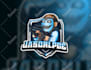 do unique rust server logo design, discord icon with panels, overlays
