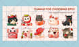 design cute animals, emote, stickers, chibi, character