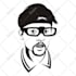make simple vector art portrait black and white