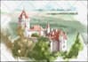 paint landscape and architechtural structure with watercolor