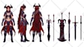 2d character concept art sheet and turnaround for games