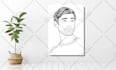 draw a modern minimalist line art portrait illustration