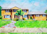 create a handmade watercolor house painting for you