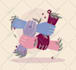 create custom hand draw illustration in modern flat style