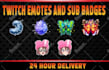 design awesome custom twitch emotes and sub badges for your channel