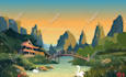 create your  beautiful landscape illustration in 1 day