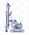 design construction or coal mining unit and heavy equipment icons or vectors