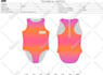 design cad flat sketch or technical package for swimsuit, bikini
