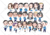 draw cute chibi group with anime style