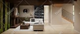 do 3d interior design of kitchen, bathroom, and living room