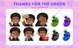 draw twitch emotes, chibi emotes, animated emotes, badges