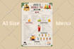 do modern and professional food menu, menu board, bar, bakery, cafe menu design